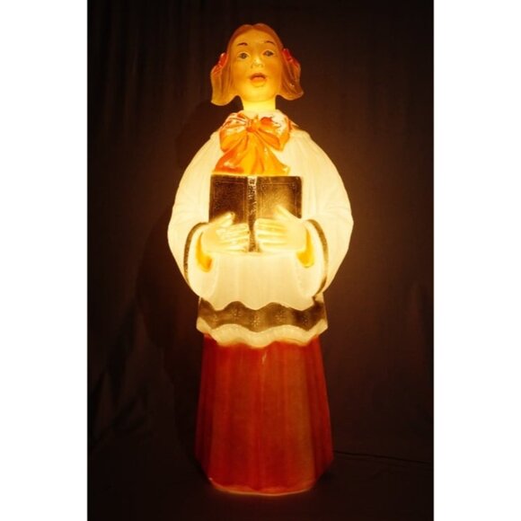 Vintage Empire Poloron Blow Mold Choir Singer Girl - Lights Up! - 4 Feet/ 48" - Picture 9 of 12